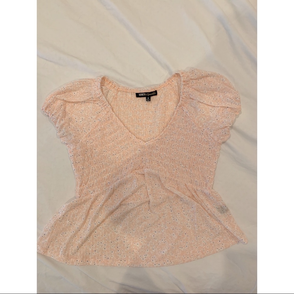 Light pink tight and flowy shirt